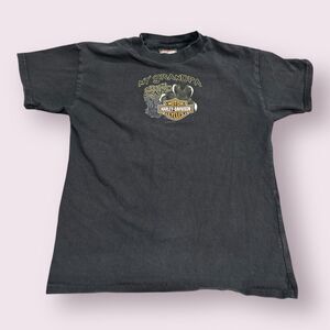 Harley Davidson Smoky Mountain T-Shirt Boys M Dark Gray Grandpa Rode the Dragon